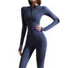 Zipper Yoga Jumpsuit - Long-Sleeved Fitness & Workout Pants for Women