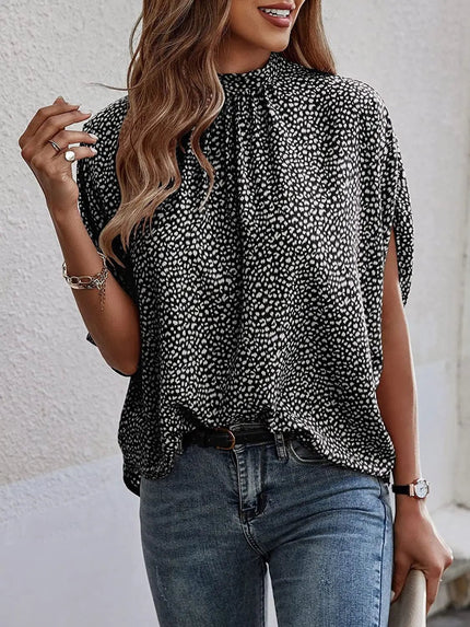 Casual Fashion Printed Split Batwing Sleeve Top – Stylish & Comfortable Alfra Retail 1