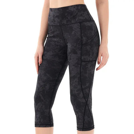 Cropped Yoga Pants – Printed Fitness Leggings for Active Women Alfra Retail 1