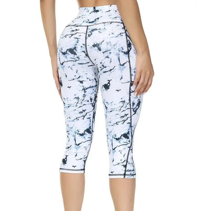 Cropped Yoga Pants – Printed Fitness Leggings for Active Women Alfra Retail 1