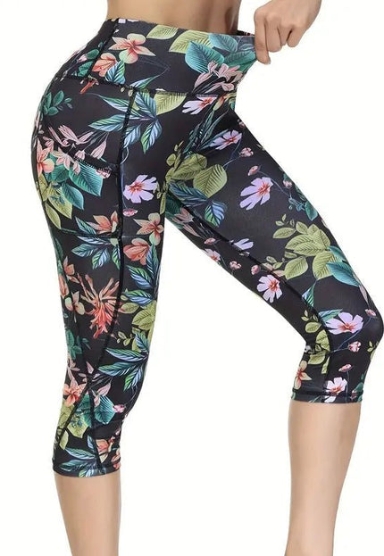 Cropped Yoga Pants – Printed Fitness Leggings for Active Women Alfra Retail 1