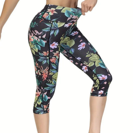 Cropped Yoga Pants – Printed Fitness Leggings for Active Women Alfra Retail 1