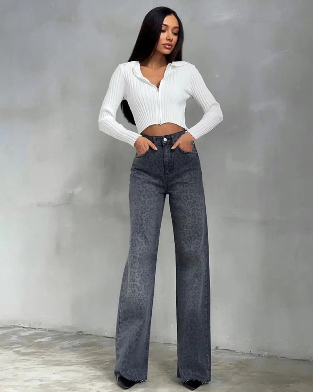 Leopard Print Narrow Jeans for Women – Trendy & Stylish Skinny Fit Denim Cotton Fabric Alfra Retail 1