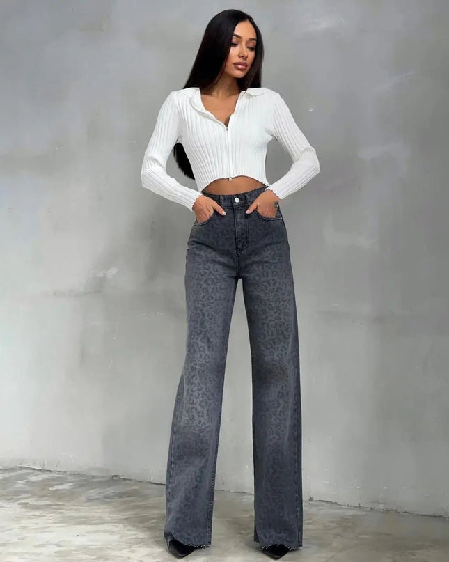 Leopard Print Narrow Jeans for Women – Trendy & Stylish Skinny Fit Denim Cotton Fabric Alfra Retail 1