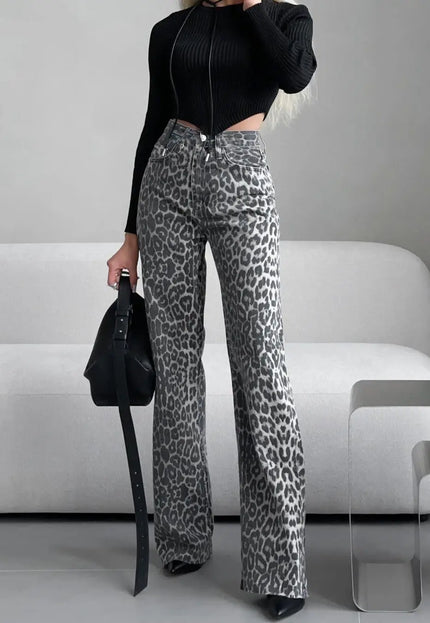 Leopard Print Narrow Jeans for Women – Trendy & Stylish Skinny Fit Denim Cotton Fabric Alfra Retail 1