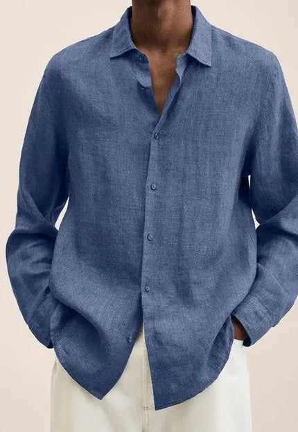Long Sleeve Lapel Shirt Men's Loose Button Cardigan Sshirt Top Mens Clothing Alfra Retail 1