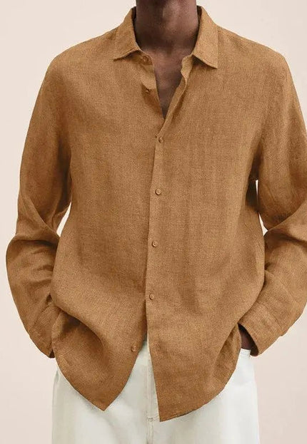 Long Sleeve Lapel Shirt Men's Loose Button Cardigan Sshirt Top Mens Clothing Alfra Retail 1