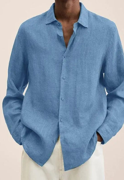 Long Sleeve Lapel Shirt Men's Loose Button Cardigan Sshirt Top Mens Clothing Alfra Retail 1