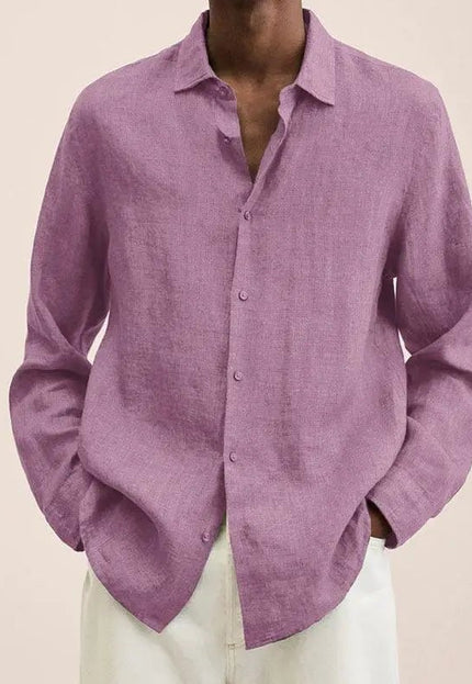 Long Sleeve Lapel Shirt Men's Loose Button Cardigan Sshirt Top Mens Clothing Alfra Retail 1
