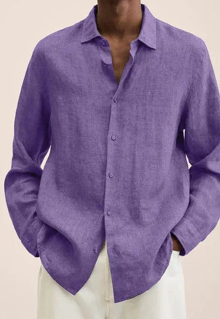 Long Sleeve Lapel Shirt Men's Loose Button Cardigan Sshirt Top Mens Clothing Alfra Retail 1