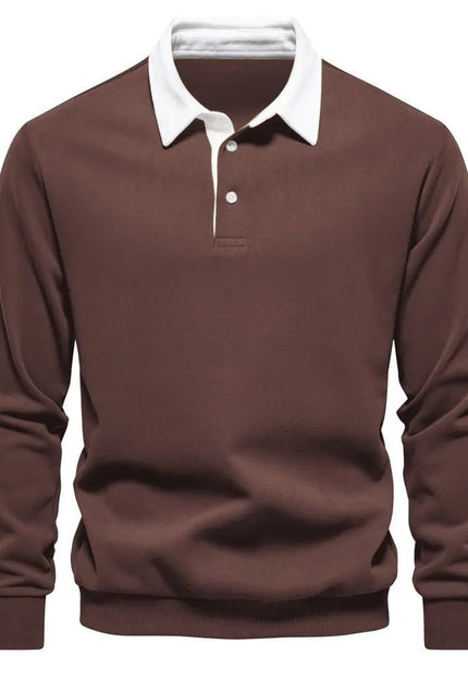 Men's Fashion Casual Polo Collar Sweater - Versatile Long Sleeve Top Alfra Retail 1