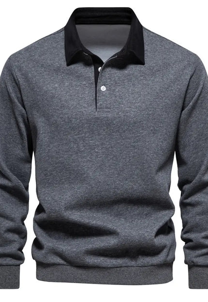 Men's Fashion Casual Polo Collar Sweater - Versatile Long Sleeve Top Alfra Retail 1