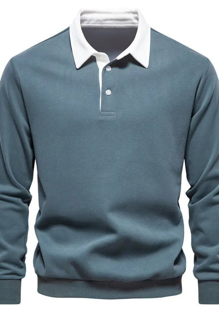 Men's Fashion Casual Polo Collar Sweater - Versatile Long Sleeve Top Alfra Retail 1