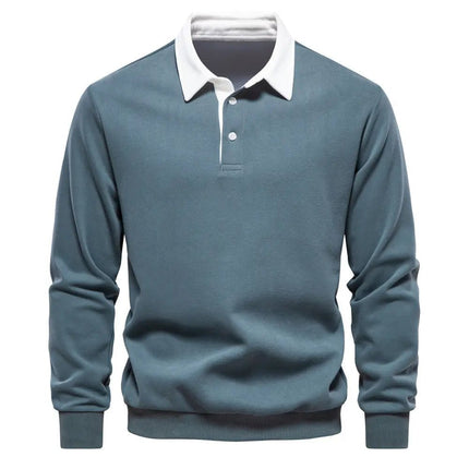 Men's Fashion Casual Polo Collar Sweater - Versatile Long Sleeve Top Alfra Retail 1