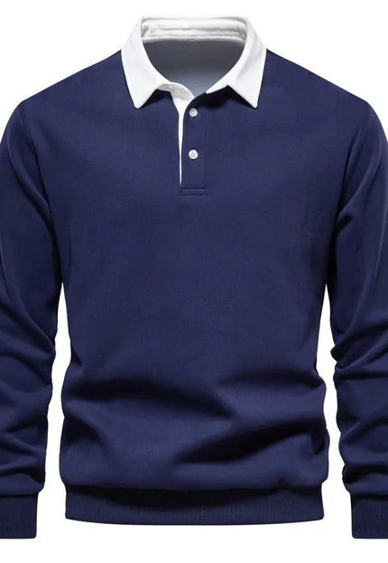 Men's Fashion Casual Polo Collar Sweater - Versatile Long Sleeve Top Alfra Retail 1