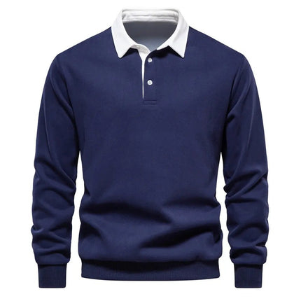 Men's Fashion Casual Polo Collar Sweater - Versatile Long Sleeve Top Alfra Retail 1
