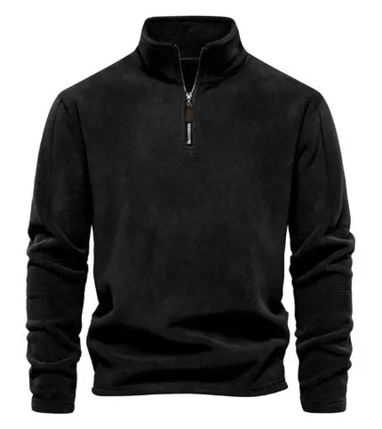 Men's Fashion Stand-Collar Zippered Sweatshirt with Fleece - Winter Casual Pullover Top Alfra Retail 1