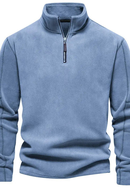 Men's Fashion Stand-Collar Zippered Sweatshirt with Fleece - Winter Casual Pullover Top Alfra Retail 1