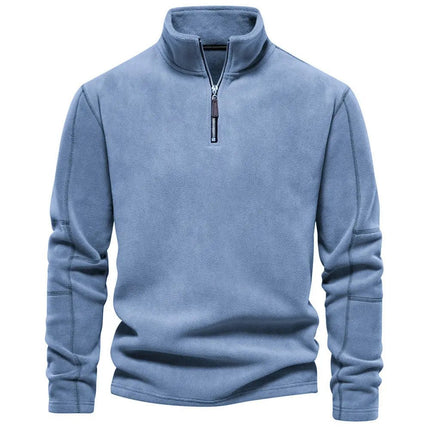 Men's Fashion Stand-Collar Zippered Sweatshirt with Fleece - Winter Casual Pullover Top Alfra Retail 1