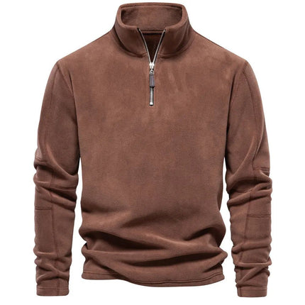 Men's Fashion Stand-Collar Zippered Sweatshirt with Fleece - Winter Casual Pullover Top Alfra Retail 1