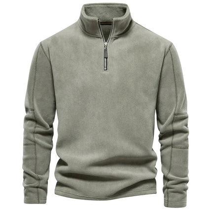 Men's Fashion Stand-Collar Zippered Sweatshirt with Fleece - Winter Casual Pullover Top Alfra Retail 1