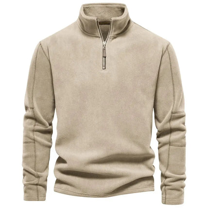 Men's Fashion Stand-Collar Zippered Sweatshirt with Fleece - Winter Casual Pullover Top Alfra Retail 1