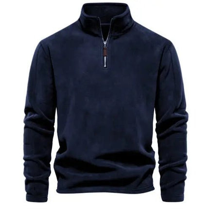 Men's Fashion Stand-Collar Zippered Sweatshirt with Fleece - Winter Casual Pullover Top Alfra Retail 1
