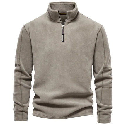 Men's Fashion Stand-Collar Zippered Sweatshirt with Fleece - Winter Casual Pullover Top Alfra Retail 1
