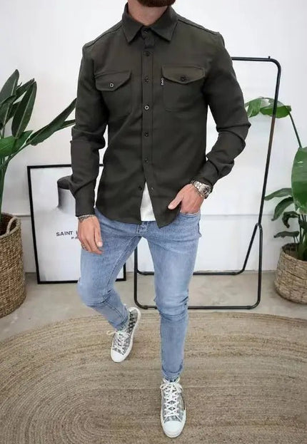 Men's Youth Casual Brushed Shirt - Comfortable & Stylish Long Sleeve Top Alfra Retail 1