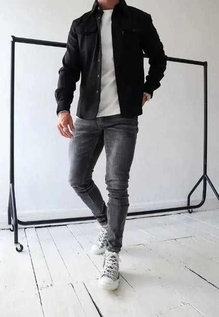 Men's Youth Casual Brushed Shirt - Comfortable & Stylish Long Sleeve Top Alfra Retail 1