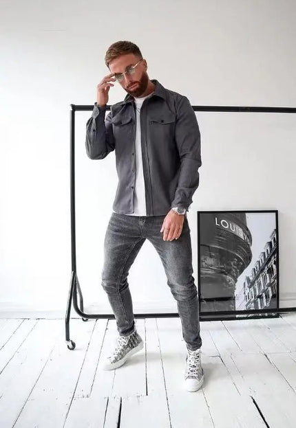 Men's Youth Casual Brushed Shirt - Comfortable & Stylish Long Sleeve Top Alfra Retail 1
