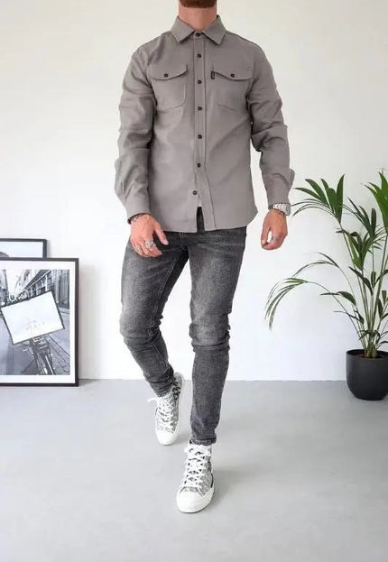 Men's Youth Casual Brushed Shirt - Comfortable & Stylish Long Sleeve Top Alfra Retail 1