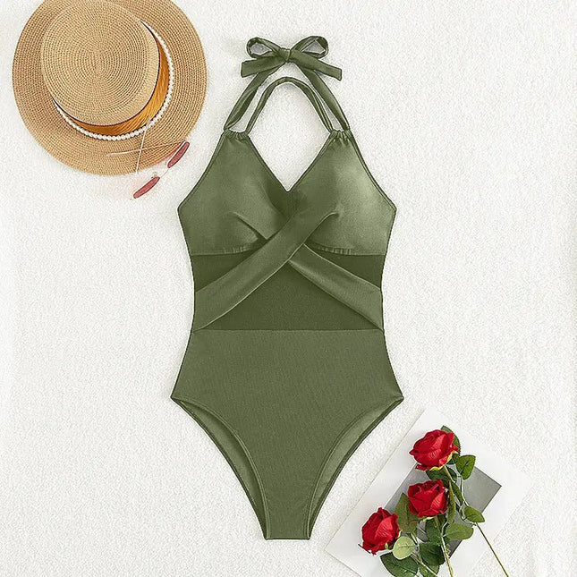 New Fashion Solid Color One-Piece Swimsuit – Stylish & Comfortable Alfra Retail 1