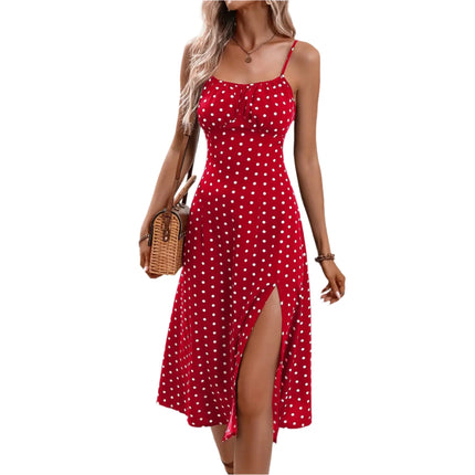 New Polka Dot Print Suspender Dress Summer Spaghetti Strap Sleeveless Alfra Retail 1