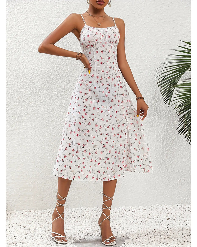 New Polka Dot Print Suspender Dress Summer Spaghetti Strap Sleeveless Alfra Retail 1