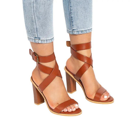 Plus-Size Women's Sandals with Chunky Heels – Stylish & Comfortable Fit Footwear Summer Alfra Retail 1
