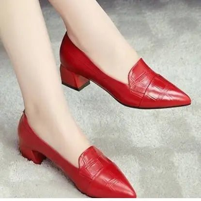 Premium Small Leather Shoes - Comfortable, Stylish & Durable Footwear High Heel Women Girl Elegant Fashion - Alfra Retail LLC