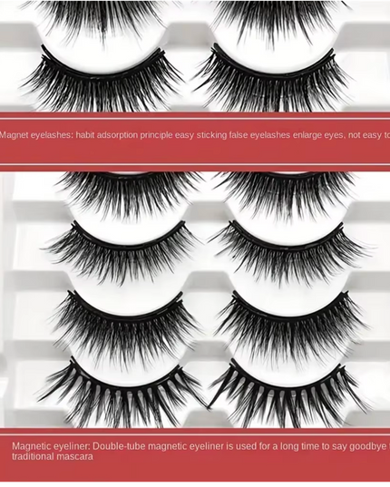 Magnetic Eyelashes Kit 12 Pairs with Eyeliner – No Glue Easy Apply Reusable Lash Set
