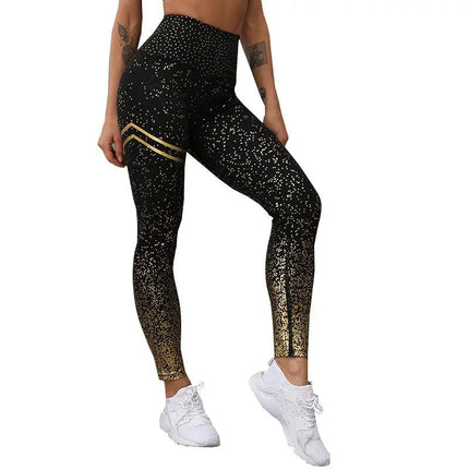 Sequined Printed Slim-Fit Yoga Sports Pants – Stylish & Comfortable for Women Alfra Retail 1