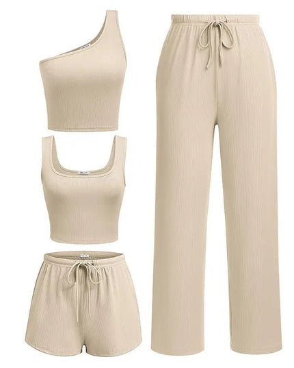 Sports Vest & Shorts Yoga Set – Slim Fit Fashionable & Breathable Four-Piece Set Alfra Retail 1