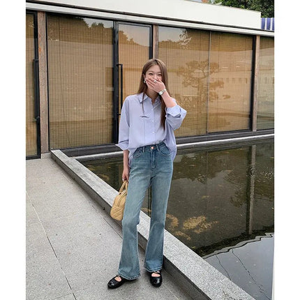 Women's Blue Slimming Jeans – Autumn Style Comfortable Fit Denim Alfra Retail 1