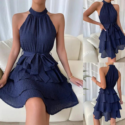 Women's Halterneck Sleeveless Ruffle Dress – Chic & Elegant Summer Style Alfra Retail 1