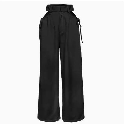 Women's High Waist Straight Pants – Waist Hollow Buckle Design for Trendy Style Alfra Retail 1