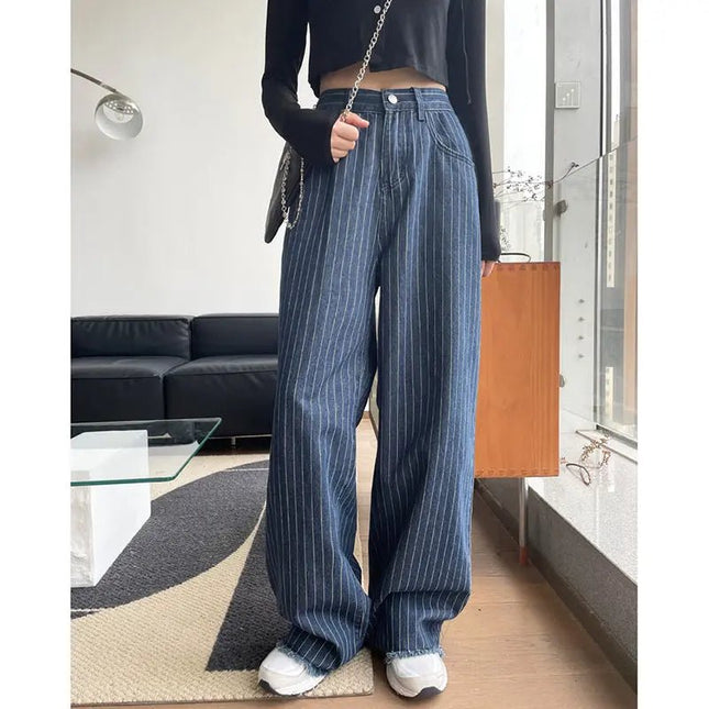 Women's High-Waisted Skinny Striped Jeans – Trendy & Comfortable Denim Alfra Retail 1
