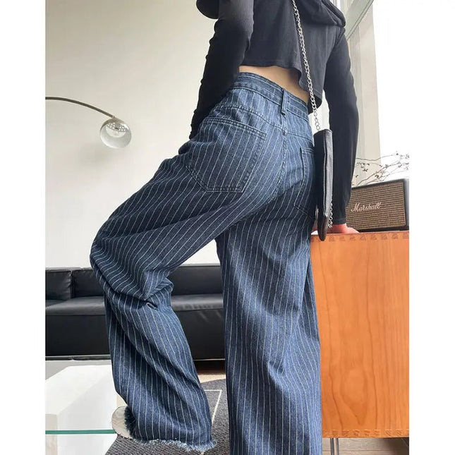 Women's High-Waisted Skinny Striped Jeans – Trendy & Comfortable Denim Alfra Retail 1