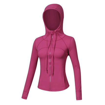 Women's Hooded Slim-Fit Jacket – Long Sleeve Zipper Running & Fitness Yoga Clothes Alfra Retail 1