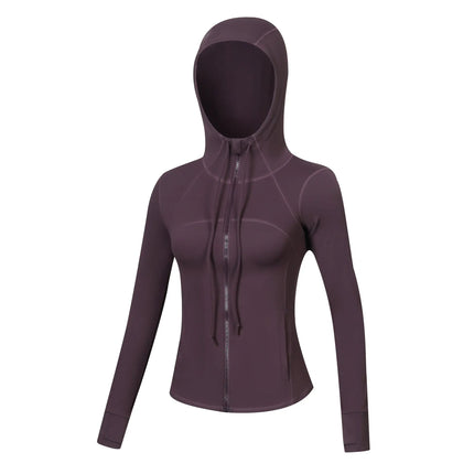 Women's Hooded Slim-Fit Jacket – Long Sleeve Zipper Running & Fitness Yoga Clothes Alfra Retail 1