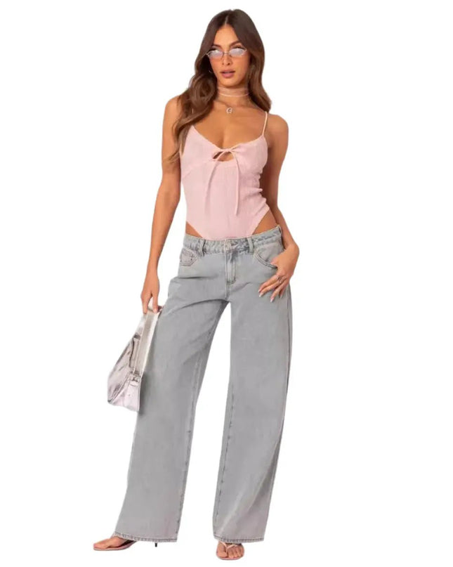 Women's Retro Printed High-Waisted Loose Jeans – Bold & Comfortable Style Alfra Retail 1