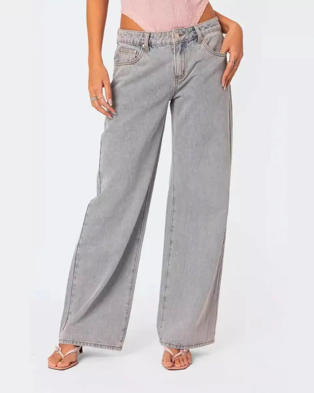 Women's Retro Printed High-Waisted Loose Jeans – Bold & Comfortable Style Alfra Retail 1