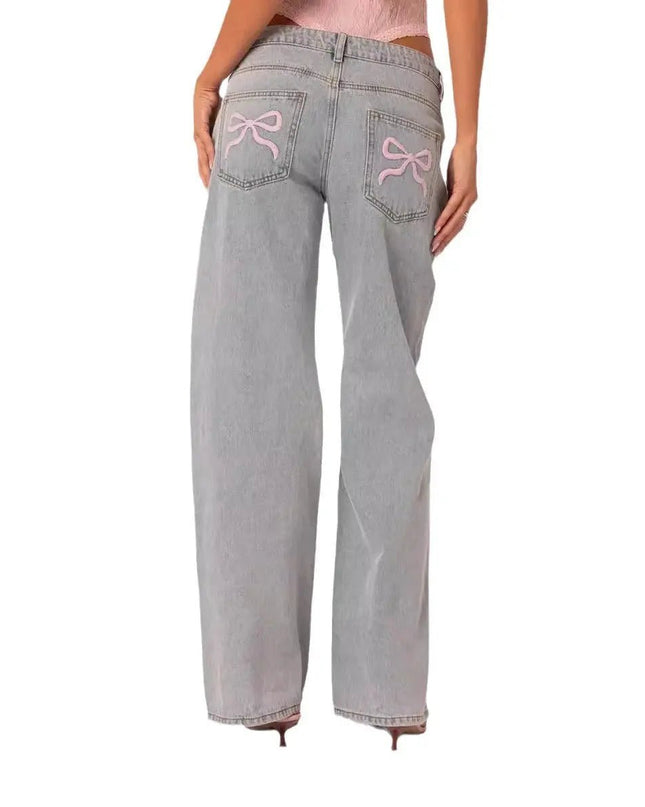 Women's Retro Printed High-Waisted Loose Jeans – Bold & Comfortable Style Alfra Retail 1